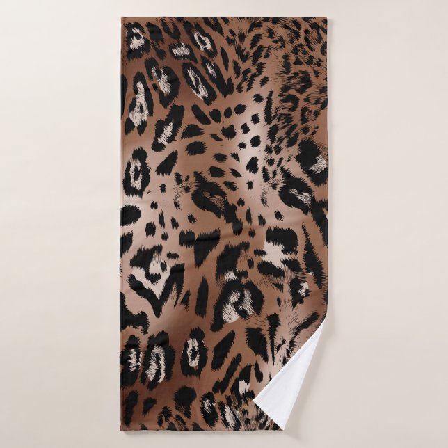 Leopard skin illustration seamless pattern fabric  (Toalla de baño)