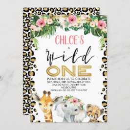 Leopard Skin Wild Invitación de un cumpleaños