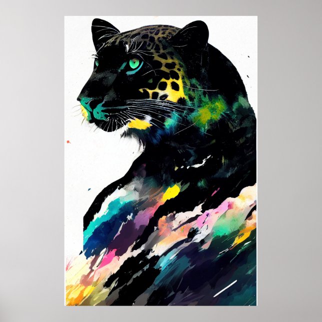 Leopard Wild Nature Color animal Pintura de arte (Frente)