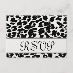 Leopardo blanco y negro RSVP que casa la tarjeta