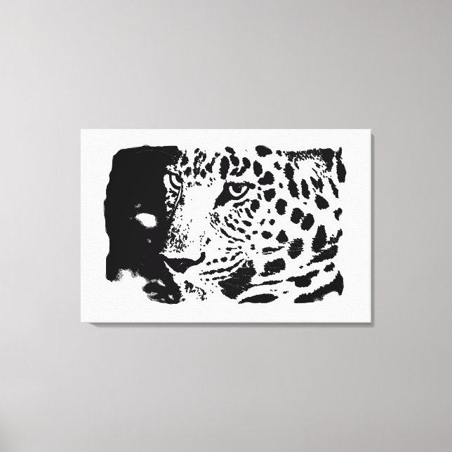 Leopardo de arte pop tela envuelta (Anverso)