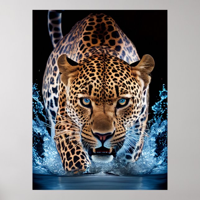 Leopardo de arte poster (Frente)