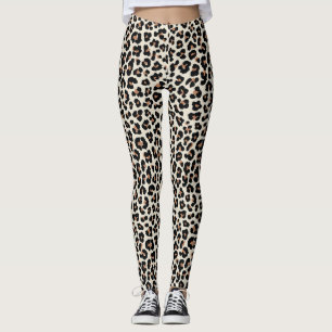 Leopardo de caqui marrón de ligas y pantalones de 