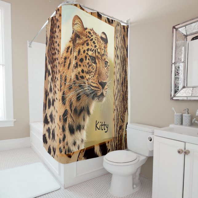 Leopardo de cortina de ducha (In situ)