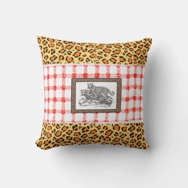 leopardo de la almohada de lanzamiento (Anverso)