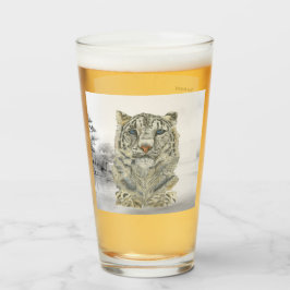 Leopardo de la Nieve Pintado A Mano