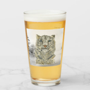 Leopardo de la Nieve Pintado A Mano