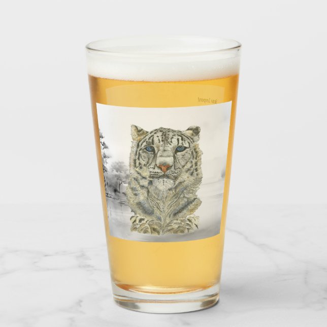 Leopardo de la Nieve Pintado A Mano (Anverso (lleno))