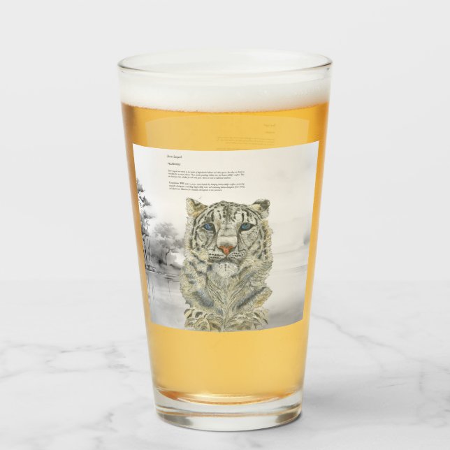 Leopardo de la Nieve Pintado A Mano (Reverso (lleno))