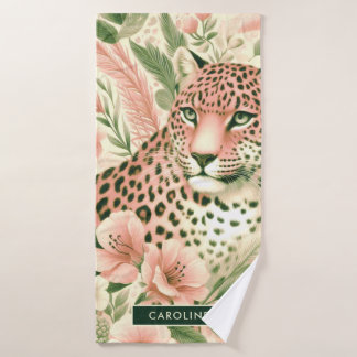 Leopardo de la selva floral vintage