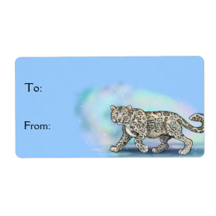 Leopardo de las nieves: Pegatinas de las etiquetas