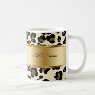 Leopardo de las tazas de café del monograma