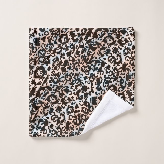 leopardo, de moda, manchado, marrón, beige, piel, (Toallita)