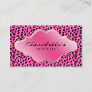 Leopardo del rosa de la tarjeta de visita del