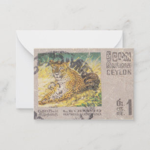 Leopardo del sello postal de Ceylon