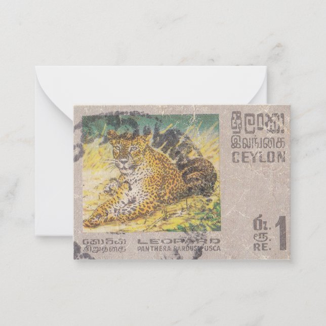 Leopardo del sello postal de Ceylon (Anverso)