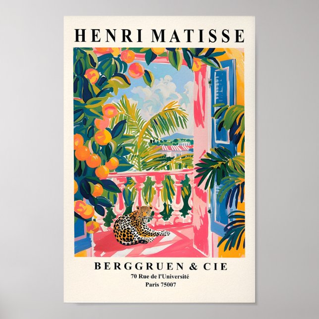 Leopardo En Un Balcón, Impresión Matisse, Decoraci (Frente)