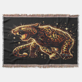 Leopardo en una manta de lanzamiento 