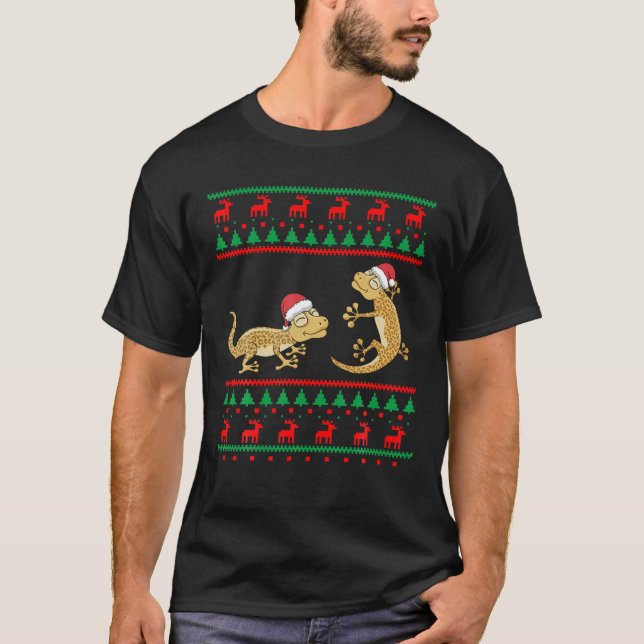 Leopardo Gecko Navidades feos Sweater Funny Lizard (Anverso)