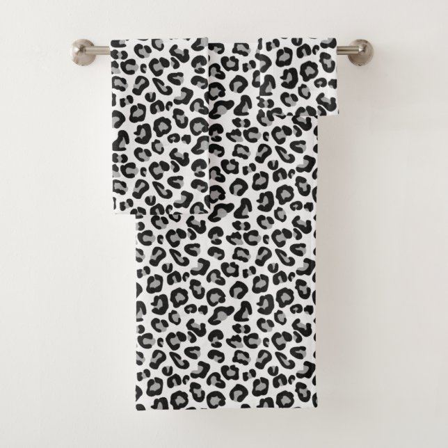 Leopardo impreso en blanco y negro con gris / gris (In situ)