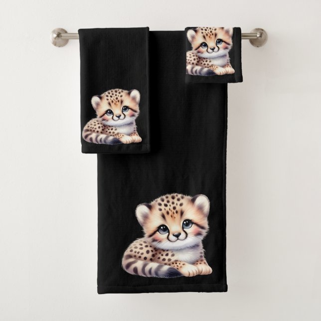 Leopardo Kawaii Animal Lindo Negro (In situ)