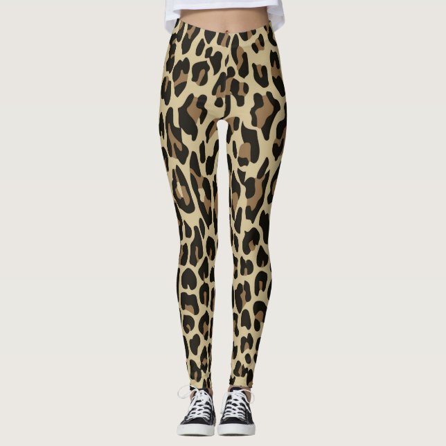 Leopardo marrón animal chita Leggings (Anverso)