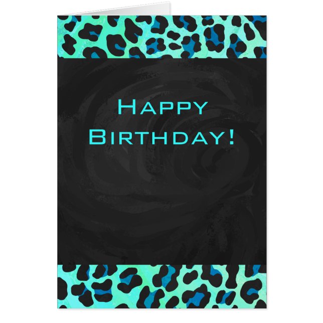 Leopardo negro e impresión Verde azulada (Frente)