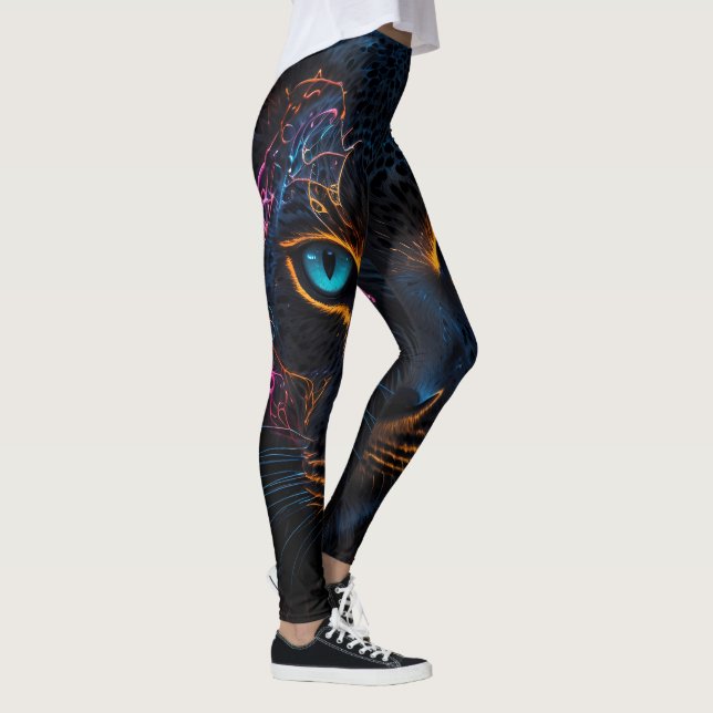 Leopardo Neon Black Leggings (Derecha)