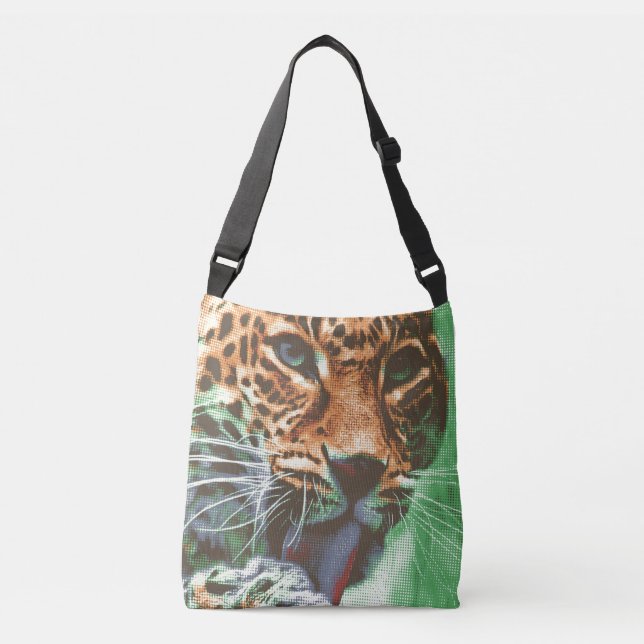 Leopardo Portrait la bolsa Living Coral (Anverso)
