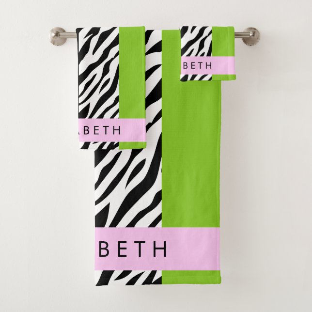 Leopardo Print, Zebra Print, Green, Your Name (In situ)
