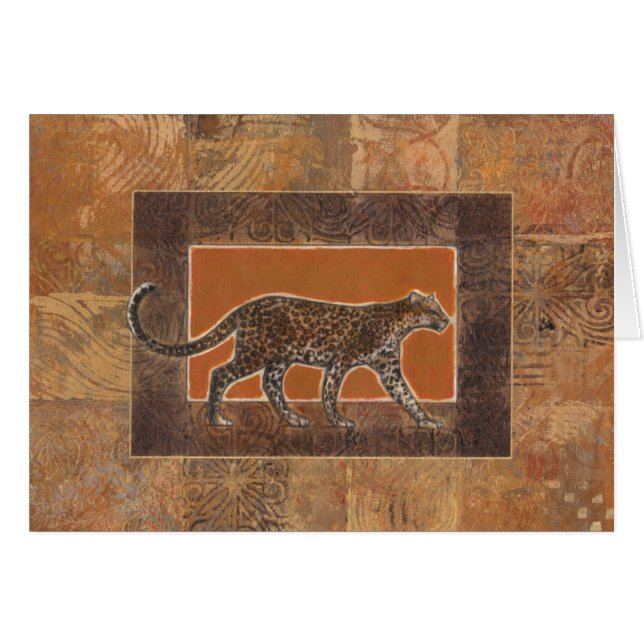 Leopardo sobre el fondo Naranja y marrón (Anverso (Horizontal))