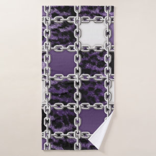 Leopardo ultravioleta sin foco y cadena de plata