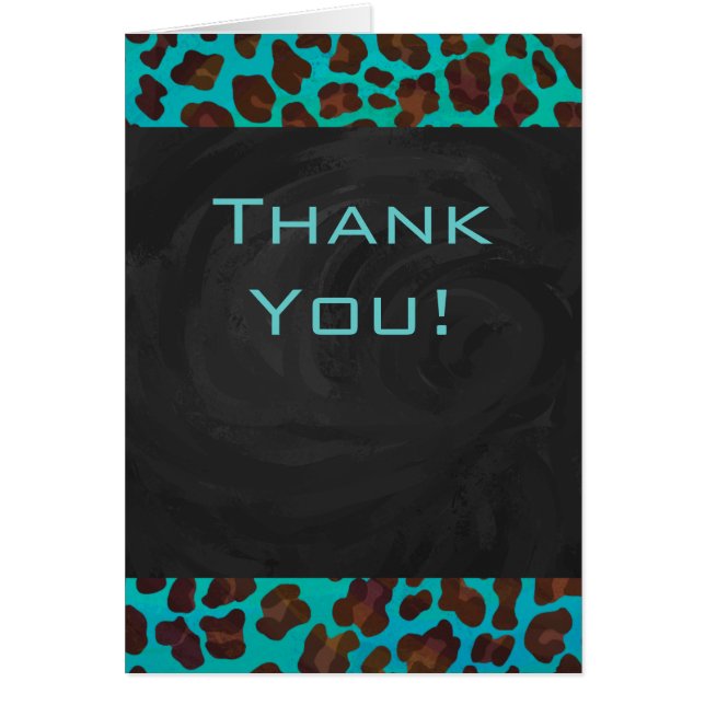 Leopardo Verde azulado y marrón monograma (Frente)