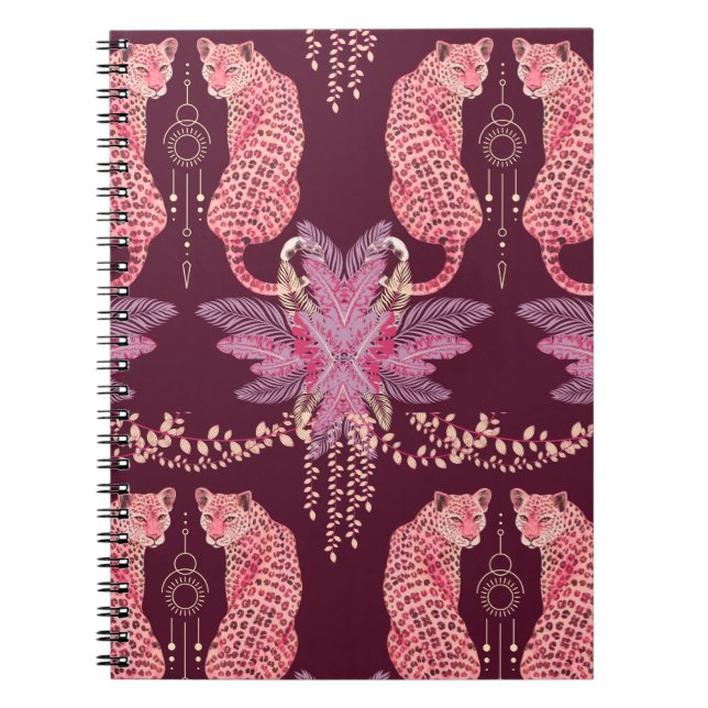 Leopardos rosados en la libreta de notas/diario de (Frente)