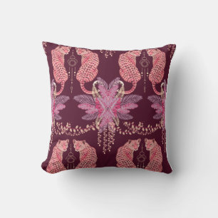 Leopardos rosados en la selva cojín decorativo