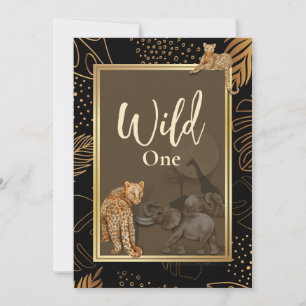 Leopardos salvajes de safari, invitación de cumple