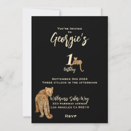Leopardos salvajes de safari, invitación de cumple
