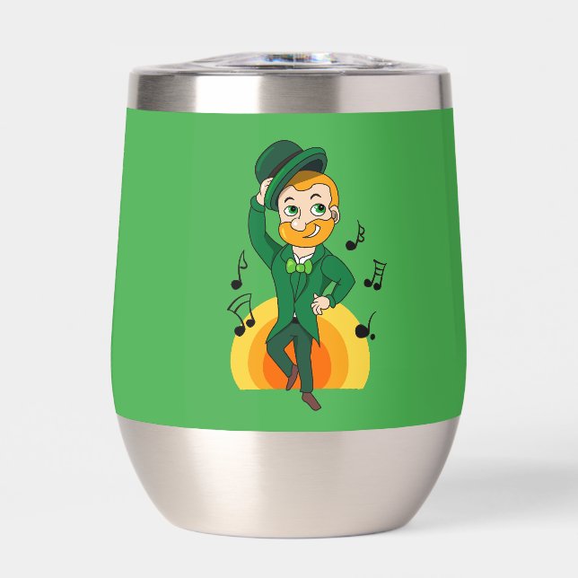 Leprechaun bailando, personalizado de San Patricio (Frente)