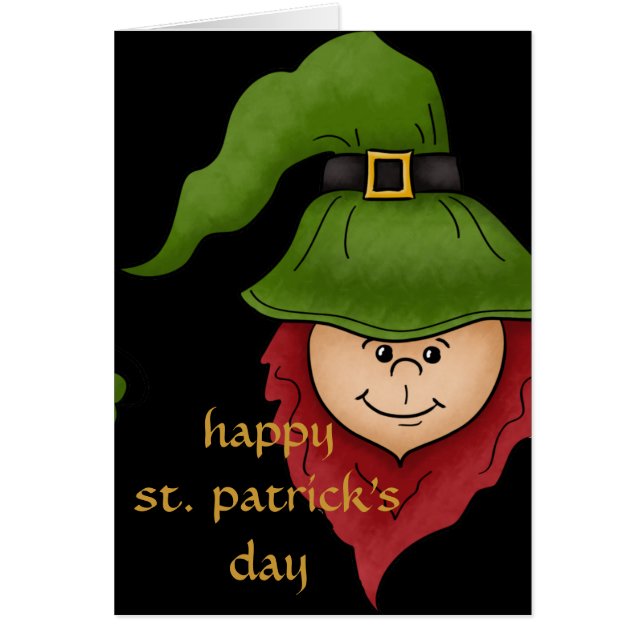 Leprechaun Happy St. Patrick's Day Greeting Card (Frente)