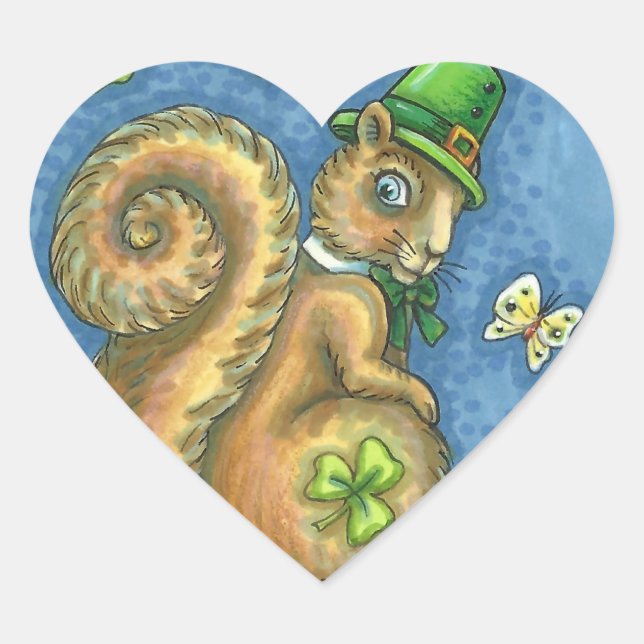 LEPRECHAUN IRISH SQUIRREL, PEGATINAS DE SUERTE (Anverso)
