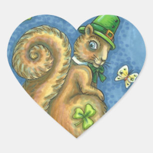 LEPRECHAUN IRISH SQUIRREL, PEGATINAS DE SUERTE