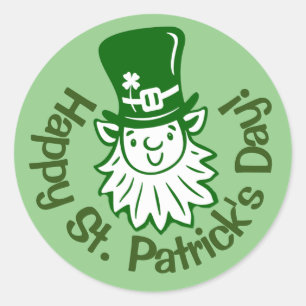 Leprechaun Portrait Classic Round Pegatina