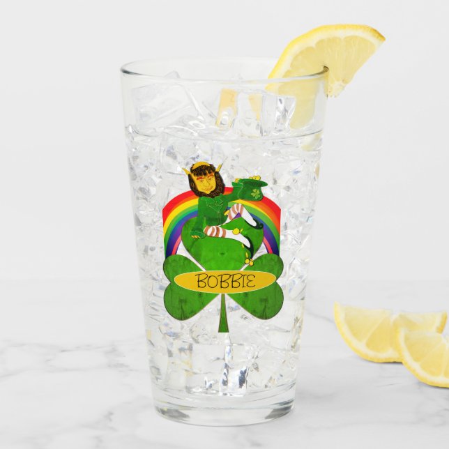 Leprechaun Shamrock St. Patrick's Day Glass (Reverso (hielo))