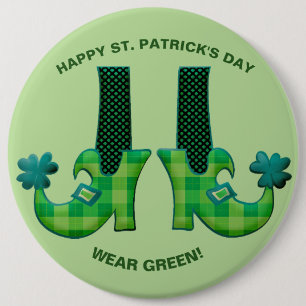 LEPRECHAUN SHOES ST. BOTÓN DEL DÍA DE PATRICK