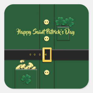 Leprechaun Suit St Patricks Day Fiesta Pegatina