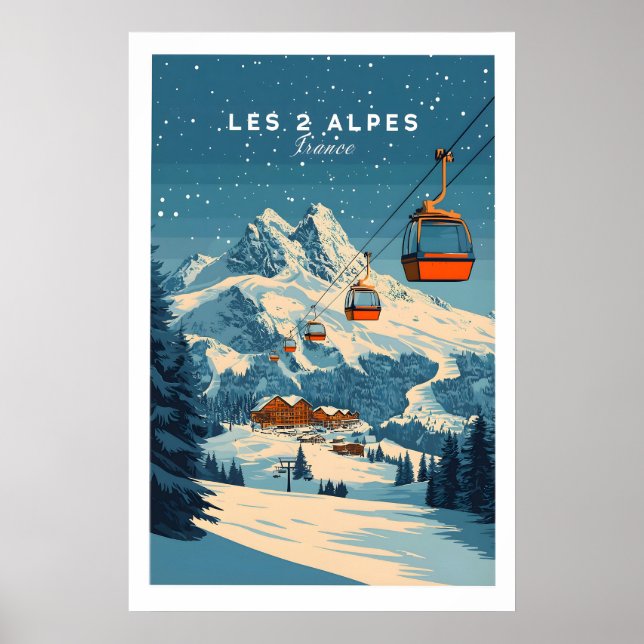 Les 2 Alpes Impresión de Esquí 1 (Frente)