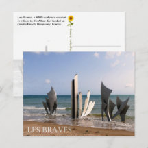 Les Braves Memorial, Normandía, Francia - postal