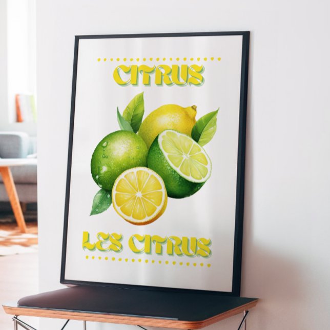 Les Citrus Poster de arte francés Fruit Wall (Subido por el creador)
