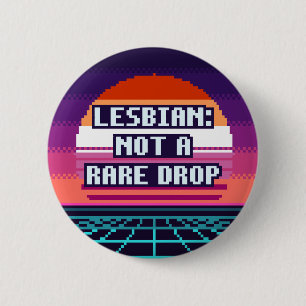 Lesbiana: Botón de píxel Pride No Es Una Gota Rara
