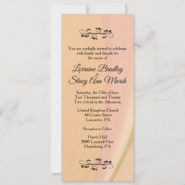 Lesbiana elegante. Peach de invitación de boda